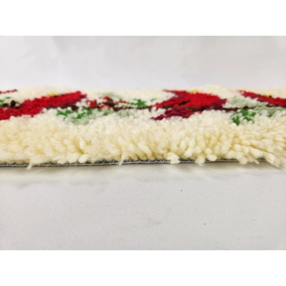 Vtg Finished Birds On A Wire Cardinals Latch Hook Rug Kit 40x11 Mary Maxim 18021